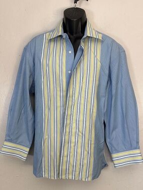Luciano Moresco Long Sleeve Shirt XXL runs small Made in Italy 100% cotton